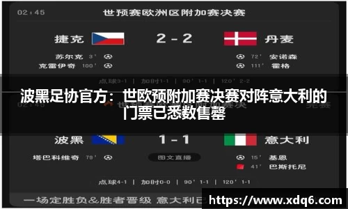 波黑足协官方：世欧预附加赛决赛对阵意大利的门票已悉数售罄